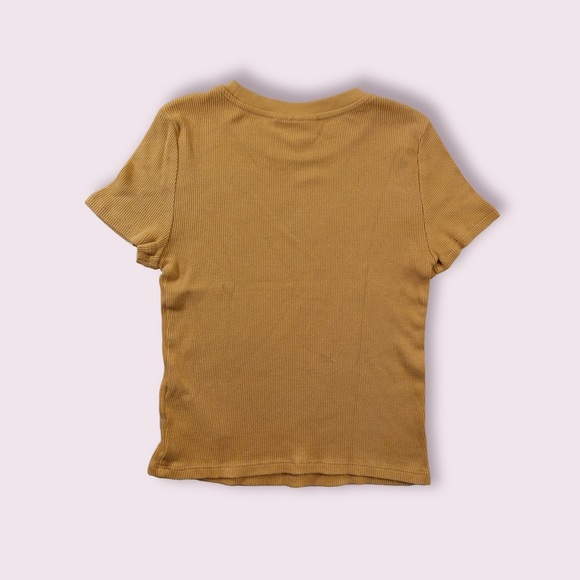 TNA Ribbed T-Shirt Short Sleeve Yellow - Picture 3 of 9